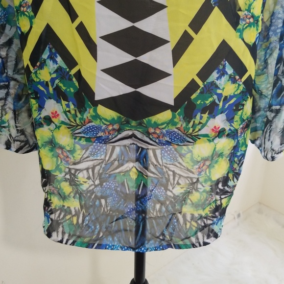 Crimson Ivy floral multicolor top. Size L - Picture 5 of 8